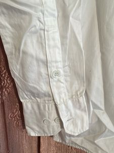 Classic White Band Collar Shirt