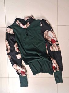 UNIQUE Printed Sleeve Top