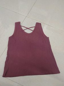 Ribbed Tank Top with Criss-Cross Back