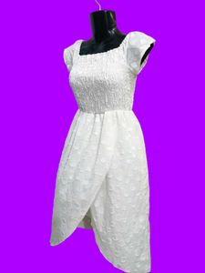 White Eyelet Smocked Dress Fit For All Xs,S,M &amp; L.