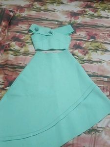 Elegant Off-Shoulder Mint Dress skirt-top
