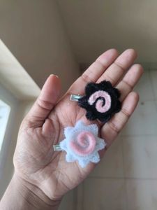 Fluffy Narutomaki Fishcake Swirl Hair Clips Set