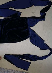 Luxurious Navy Blue Velvet Infinity Dress