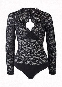 Elegant Black Lace Bodysuit