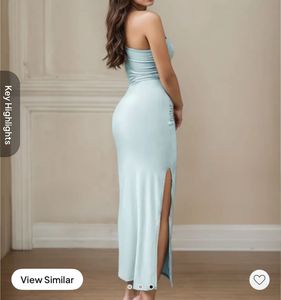 Light Green One shoulder Ruched Dress
