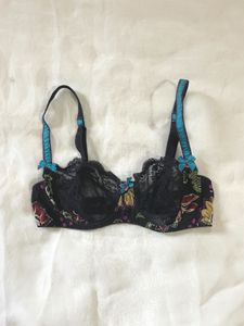 Floral Print Lace Bra