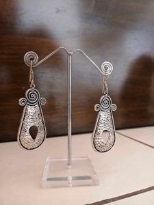 Boho Silver Drop Earrings