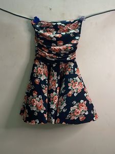 Strapless Floral Fit & Flare Dress