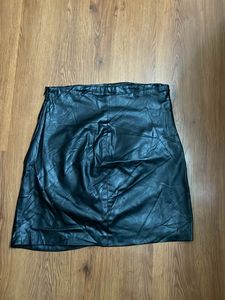 Black Faux Leather Mini Skirt