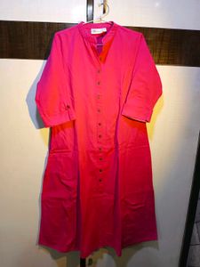 Pink Button-Down Kurta