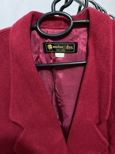Women's Burgundy Double-Breasted Blazer