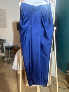 Elegant Navy Blue Drape Skirt