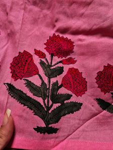 Pink Floral Embroidered kurta