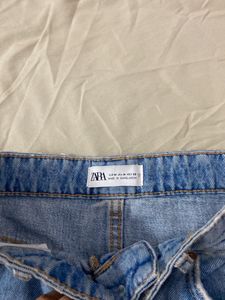 Distressed Denim Mini Skirt