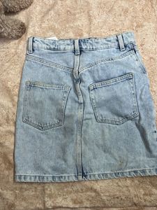 Light Wash Denim Mini Skirt
