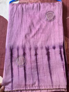 Shibori Lavender Saree with Intricate Embroidery