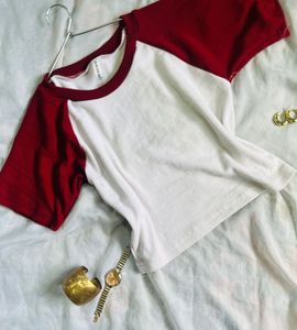 Classic Red & White Baseball Tee