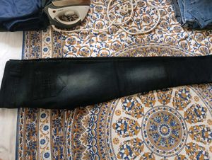 Dark Black Denim Jeans