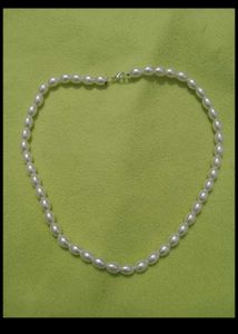 Elegant Oval Pearl Necklace and earrings