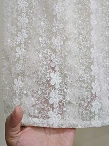 Sheer White Lace Flower Top