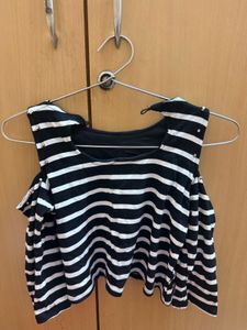 Striped Cold Shoulder Top