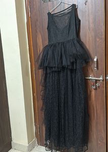 full length dress with frills