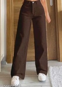 Stylish Wide Leg Brown Pants