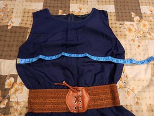 Navy Blue Fit &amp; Flare Dress