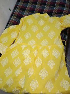Yellow Colour  Frock Suit