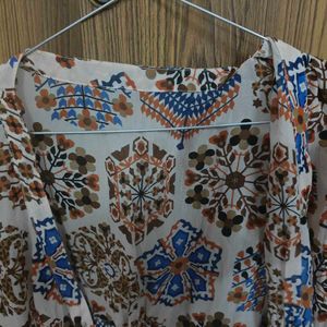 Boho Print Open Front Kimono