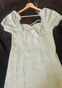 Floral Green Mini Dress