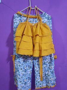 Girls Crop Top with Plazo