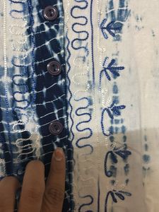 Bohemian Tie-Dye Embroidered Kurta cum top