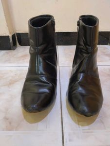 Black Women's Ankle Boots with Block Heels
