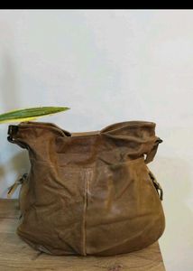 Stylish Brown Leather Hobo Bag