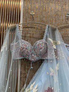 Stunning Blue Embroidered Lehenga Set