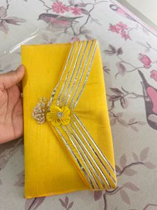 Yellow Floral Ethnic Clutch