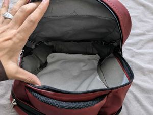 Ana Bags Burgundy PU Leather Backpack