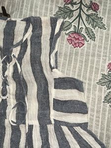 Striped Lace-Up Top