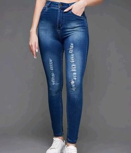 Trendy Ripped Blue Skinny Jeans