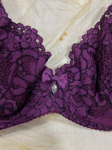 Elegant Purple Lace Bra