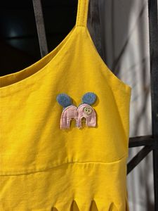 Yellow Fringe Crop Tank Top