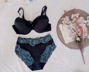 Lace Trim Bra &amp; Panty Set