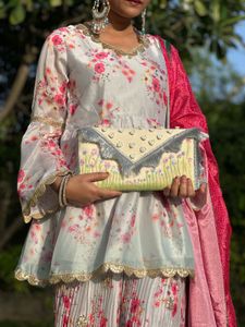 Handmade luxury Floral Clutch Bag