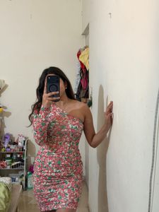 Floral One-Shoulder Mini Dress