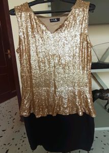Gold Sequin Party Dress