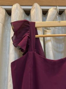 Burgundy Ruffle Sleeve Dress