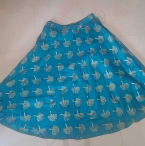 Diwali Special Beautiful Sea Green Ethnic Skirt