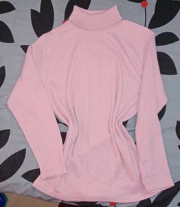 Pink Turtleneck Top