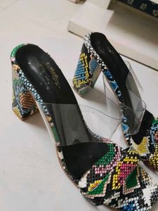 Snakeskin Print Heels